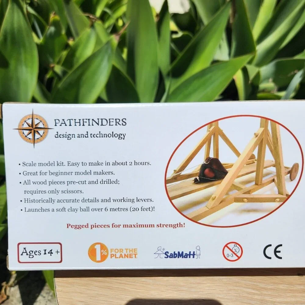 NEW Pathfinders Medieval Trebuchet Siege Engine Catapult Building Set Kit Craft